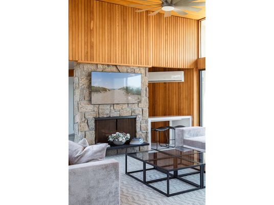 Fireplace, Interior, Living room, Wooden Walls