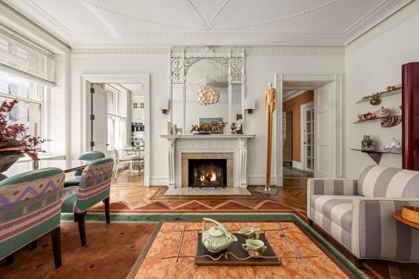 Dining room, Fireplace, Interior, Wood Texture Flooring