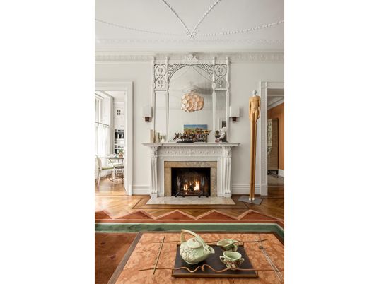 Fireplace, Interior, Wood Texture Flooring