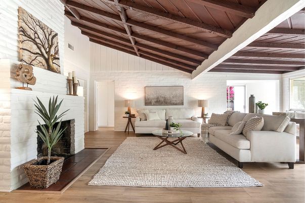 Fireplace, Interior, Living room, Stone Walls, Wooden Beams, Wooden Ceilings, Wood Texture Flooring