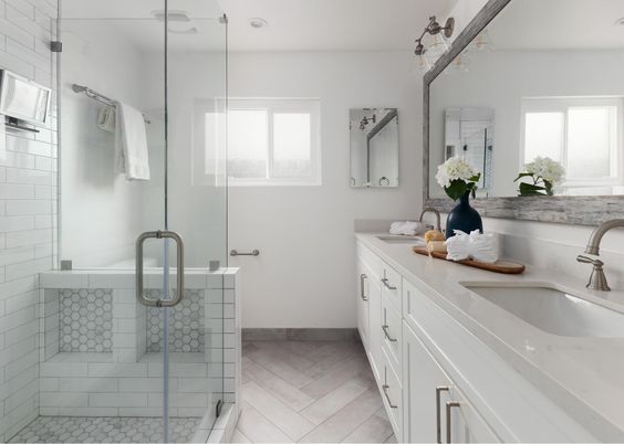 Bathroom, Dual Sink Vanities, Glass Shower, Interior