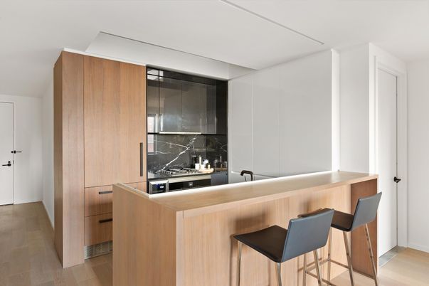 Interior, Kitchen, Stainless Steel Appliances, Wood Texture Flooring