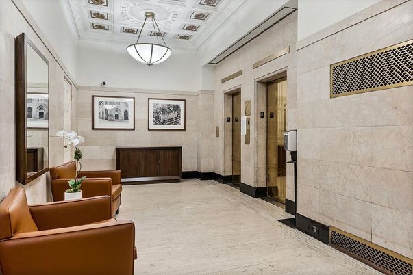 Elevator, Interior, Pendant Lights, Wood Texture Flooring