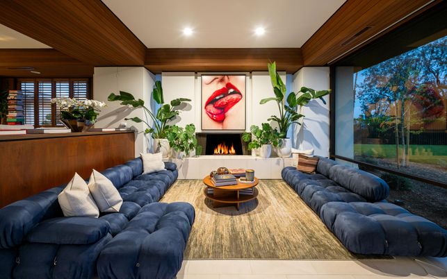 Fireplace, Interior, Living room, Recessed Lighting