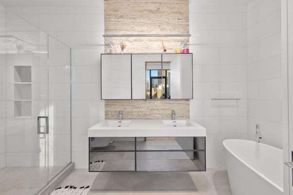 Bathroom, Free Standing Baths, Glass Shower, Interior