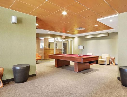 Billiard Table, Game Room, Interior, Recessed Lighting