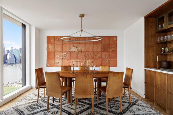 Dining room, Interior, Wood Texture Flooring