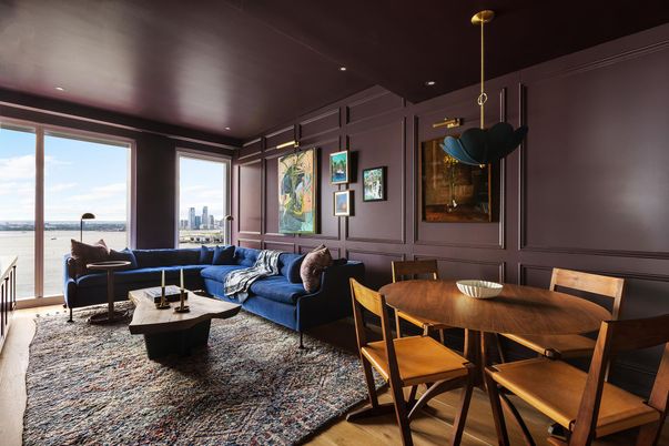 Dining room, Interior, Living room, Pendant Lights, Recessed Lighting, Water, Wood Texture Flooring