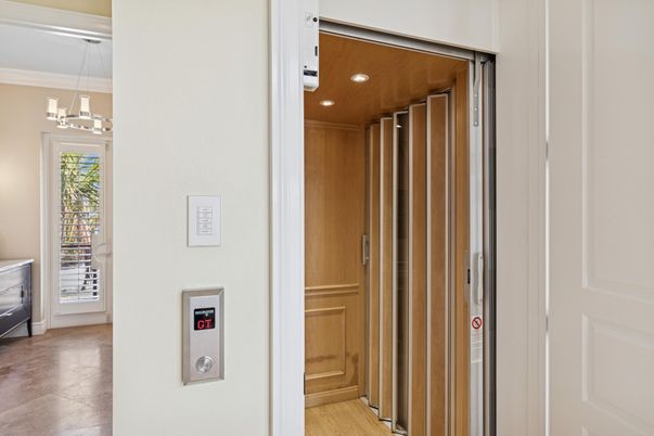 Elevator, Interior, Pendant Lights, Recessed Lighting, Wooden Ceilings, Wooden Walls