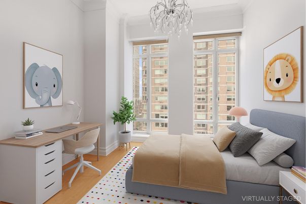 Bedroom, Chandelier, Home Office, Interior, Wood Texture Flooring