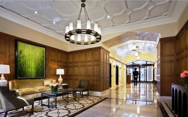 Interior, Living room, Pendant Lights, Recessed Lighting, Wooden Walls