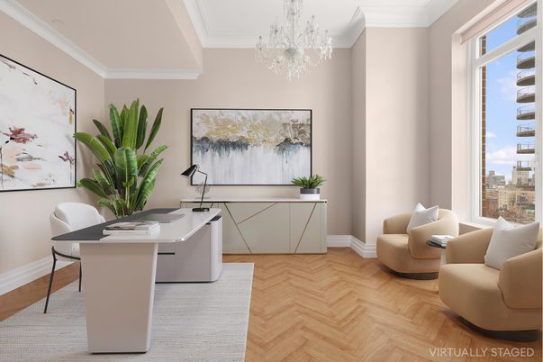Chandelier, Home Office, Interior, Wood Texture Flooring
