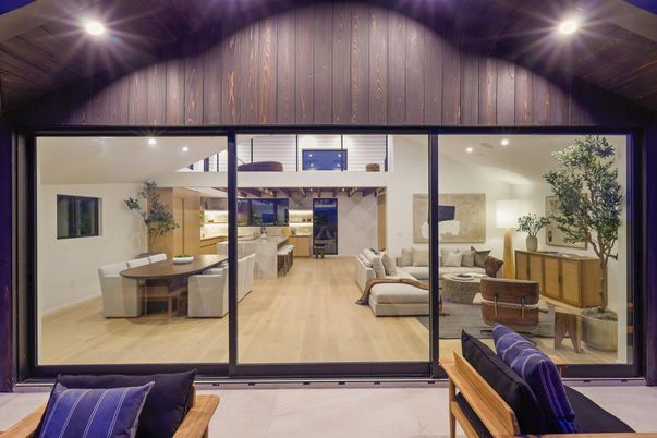 Dining room, Interior, Living room, Recessed Lighting, Wooden Ceilings, Wood Texture Flooring