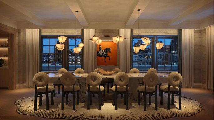 Interior, Pendant Lights, Wood Texture Flooring