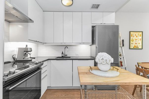 Interior, Kitchen, Stainless Steel Appliances, Wood Texture Flooring
