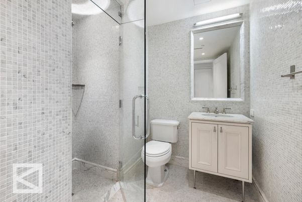 Bathroom, Glass Shower, Interior, Marble, Recessed Lighting