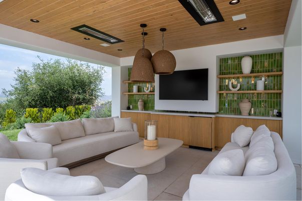 Interior, Living room, Pendant Lights, Recessed Lighting, Wooden Ceilings