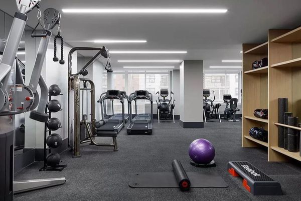 Fitness Equipment, Gym, Interior, Recessed Lighting