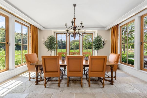Chandelier, Dining room, Interior, Sun Room