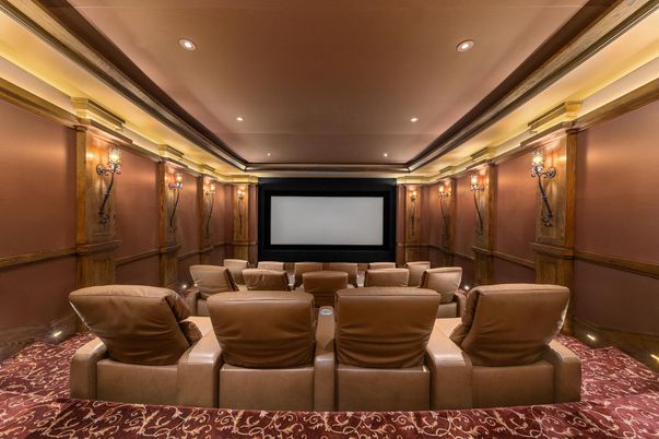 Home Theatre Room, Interior, Projection Screen, Recessed Lighting, Theatre Room