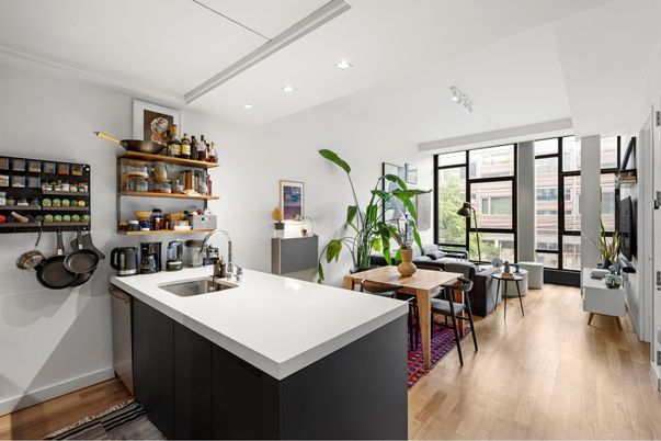 Dining room, Interior, Kitchen, Recessed Lighting, Wood Texture Flooring