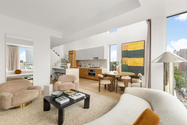 Dining room, Interior, Kitchen, Living room, Stainless Steel Appliances, Wood Texture Flooring