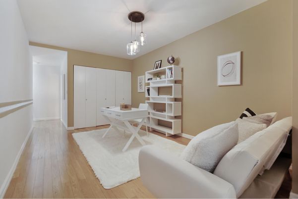 Home Office, Interior, Pendant Lights, Wood Texture Flooring
