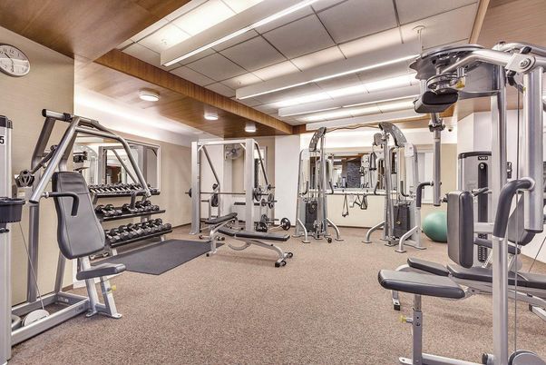 Fitness Equipment, Gym, Interior, Recessed Lighting