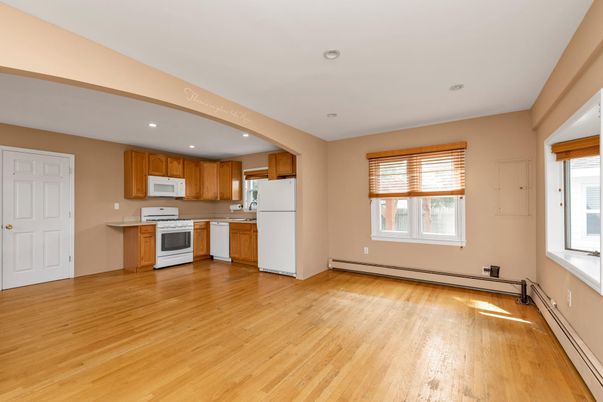 Interior, Kitchen, Recessed Lighting, Wood Texture Flooring