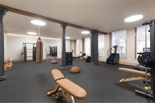 Fitness Equipment, Gym, Interior, Recessed Lighting