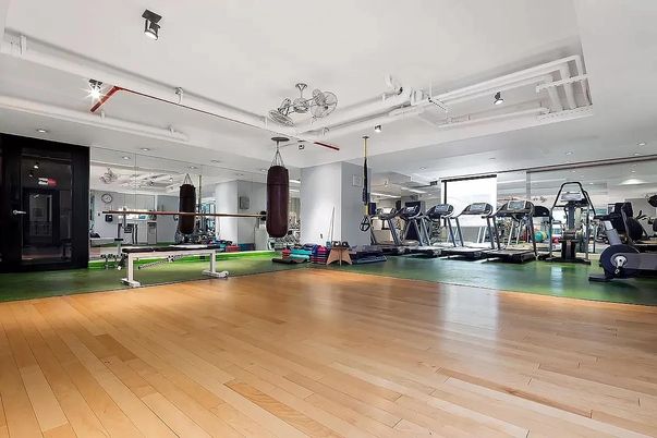 Fitness Equipment, Gym, Interior, Wood Texture Flooring