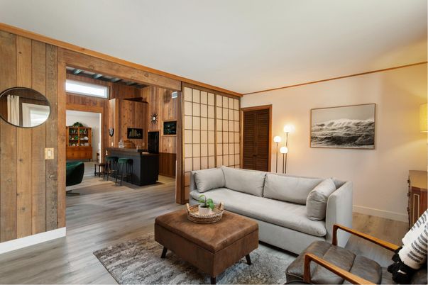 Interior, Living room, Wood Texture Flooring, Wooden Walls
