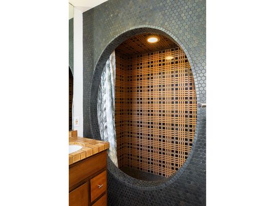 Bathroom, Interior, Recessed Lighting, Tile Countertops