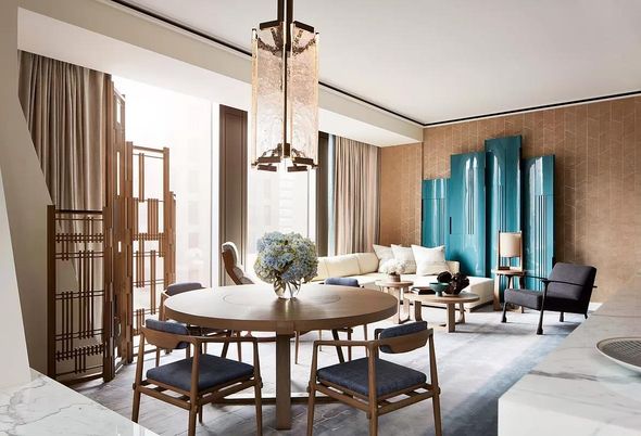 Dining room, Interior, Living room, Pendant Lights