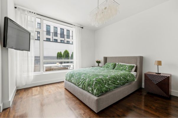Bedroom, Chandelier, Interior, Wood Texture Flooring