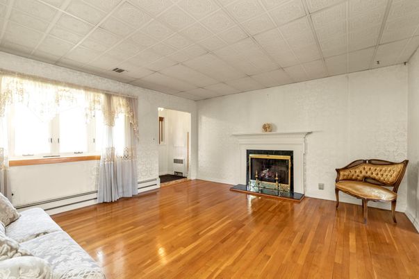 Empty room, Fireplace, Interior, Wood Texture Flooring