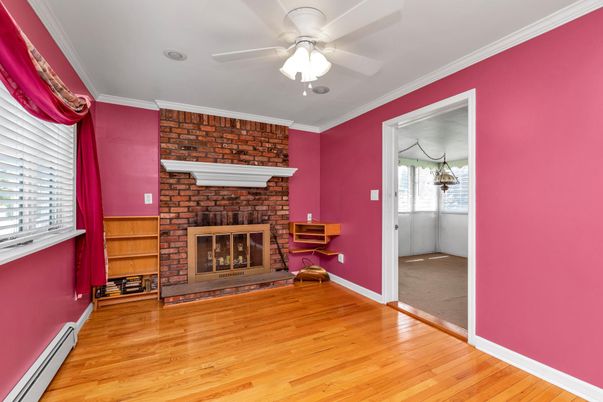 Empty room, Fireplace, Interior, Wood Texture Flooring