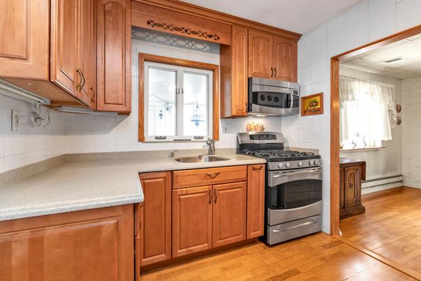 Interior, Kitchen, Stainless Steel Appliances, Wood Texture Flooring