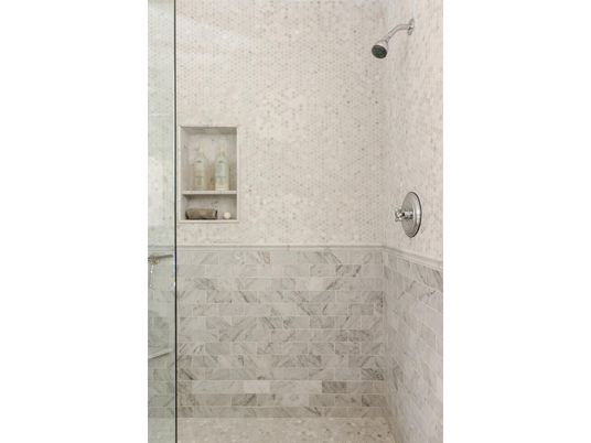 Bathroom, Glass Shower, Interior, Marble Walls