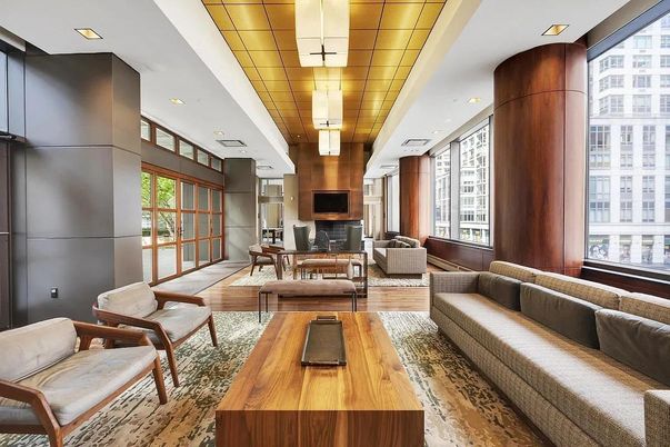 Dining room, Fireplace, Interior, Living room, Recessed Lighting, Wood Texture Flooring