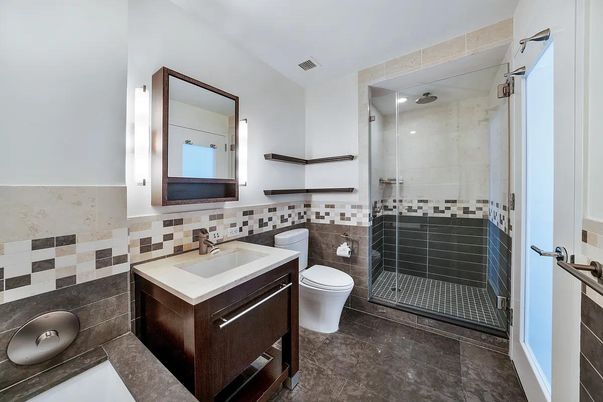 Bathroom, Dual Sink Vanities, Glass Shower, Interior