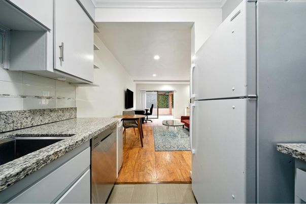 Dining room, Interior, Kitchen, Recessed Lighting, Wood Texture Flooring