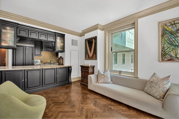 Interior, Kitchen, Living room, Stainless Steel Appliances, Wood Texture Flooring