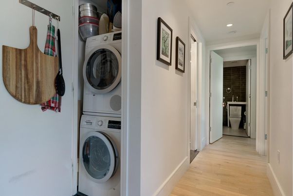Interior, Recessed Lighting, Utility Closets, Washer, Wood Texture Flooring