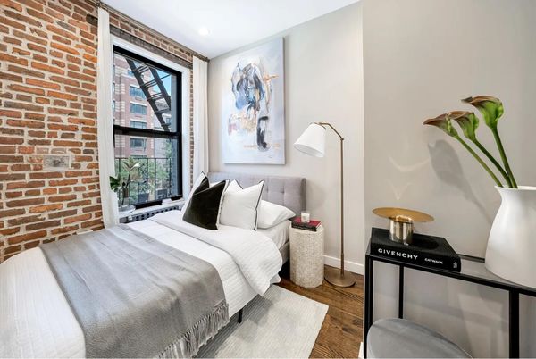Bedroom, Interior, Stone Walls, Wood Texture Flooring