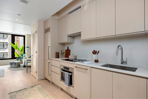 Interior, Kitchen, Recessed Lighting, Wood Texture Flooring