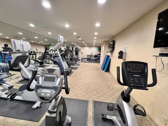 Fitness Equipment, Gym, Interior, Recessed Lighting