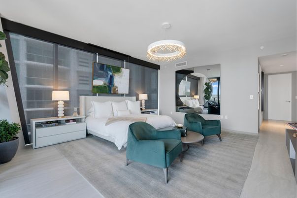 Bedroom, Chandelier, Interior