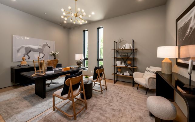 Home Office, Interior, Pendant Lights, Recessed Lighting