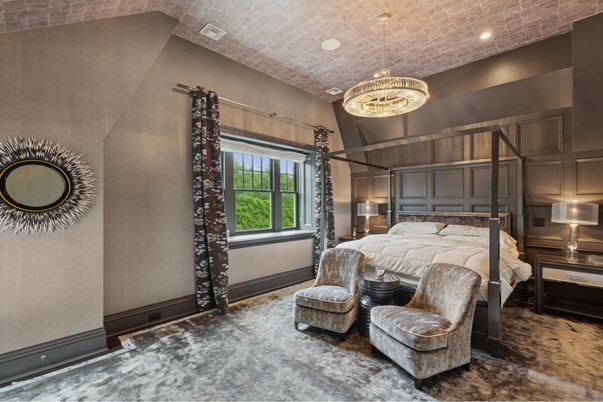 Bedroom, Chandelier, Interior, Pendant Lights, Recessed Lighting
